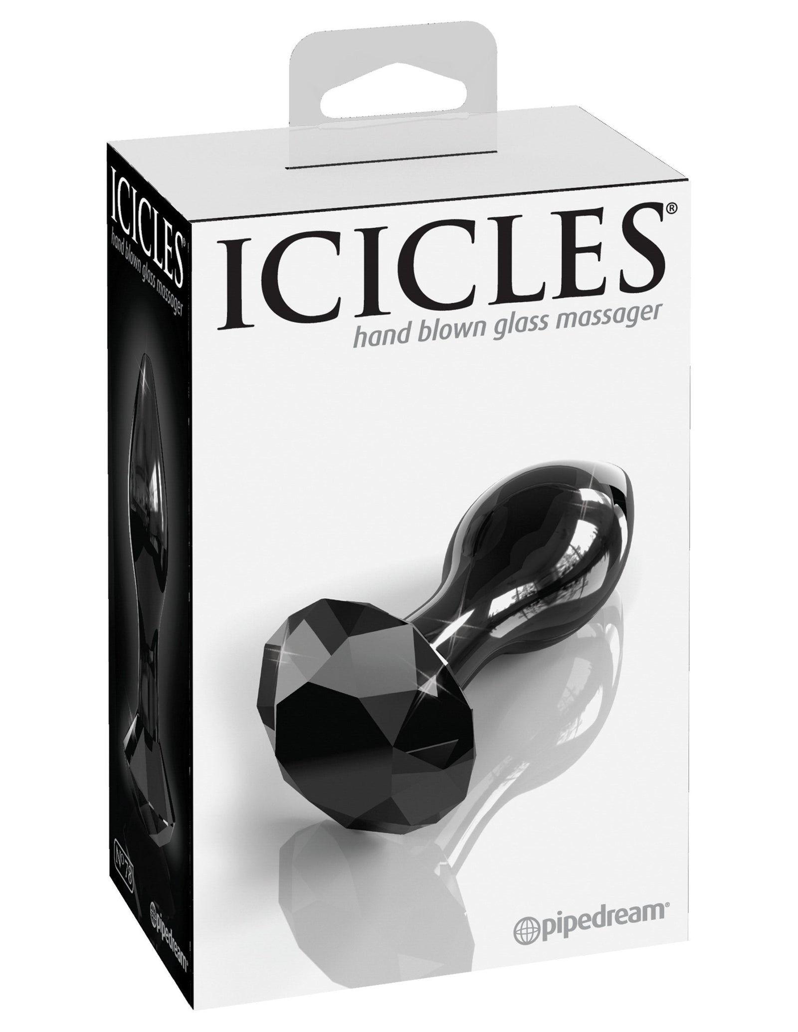 Pipedream - Icicles No 78 Hand Blown Massager (Black) Glass Anal Plug (Non Vibration) Singapore