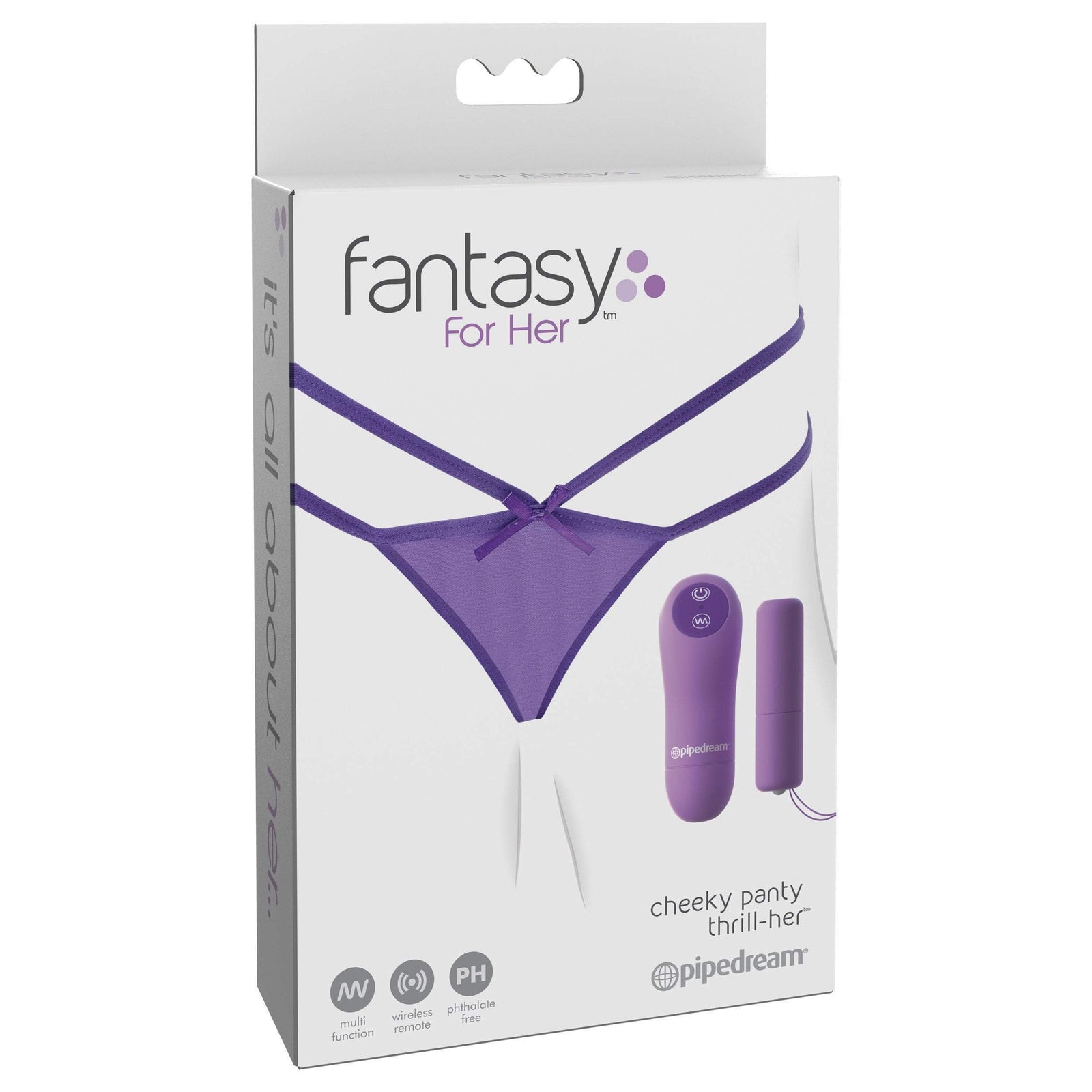 Pipedream - Fantasy For Her Cheeky Thrill-Her Panty Vibrator (Purple) Panties Massager Remote Control (Vibration) Non Rechargeable
