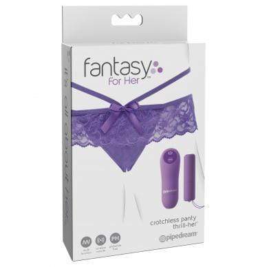 Pipedream - Fantasy For Her Crotchless Vibrating Panty Thrill Her (Purple) Panties Massager Remote Control (Vibration) Rechargeable 603912752175 CherryAffairs