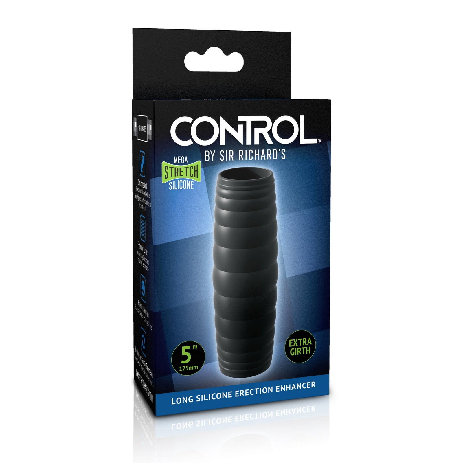 Sir Richards - Control Long Silicone Erection Enhancer (Black) Cock Sleeves (Non Vibration) 319986339 CherryAffairs