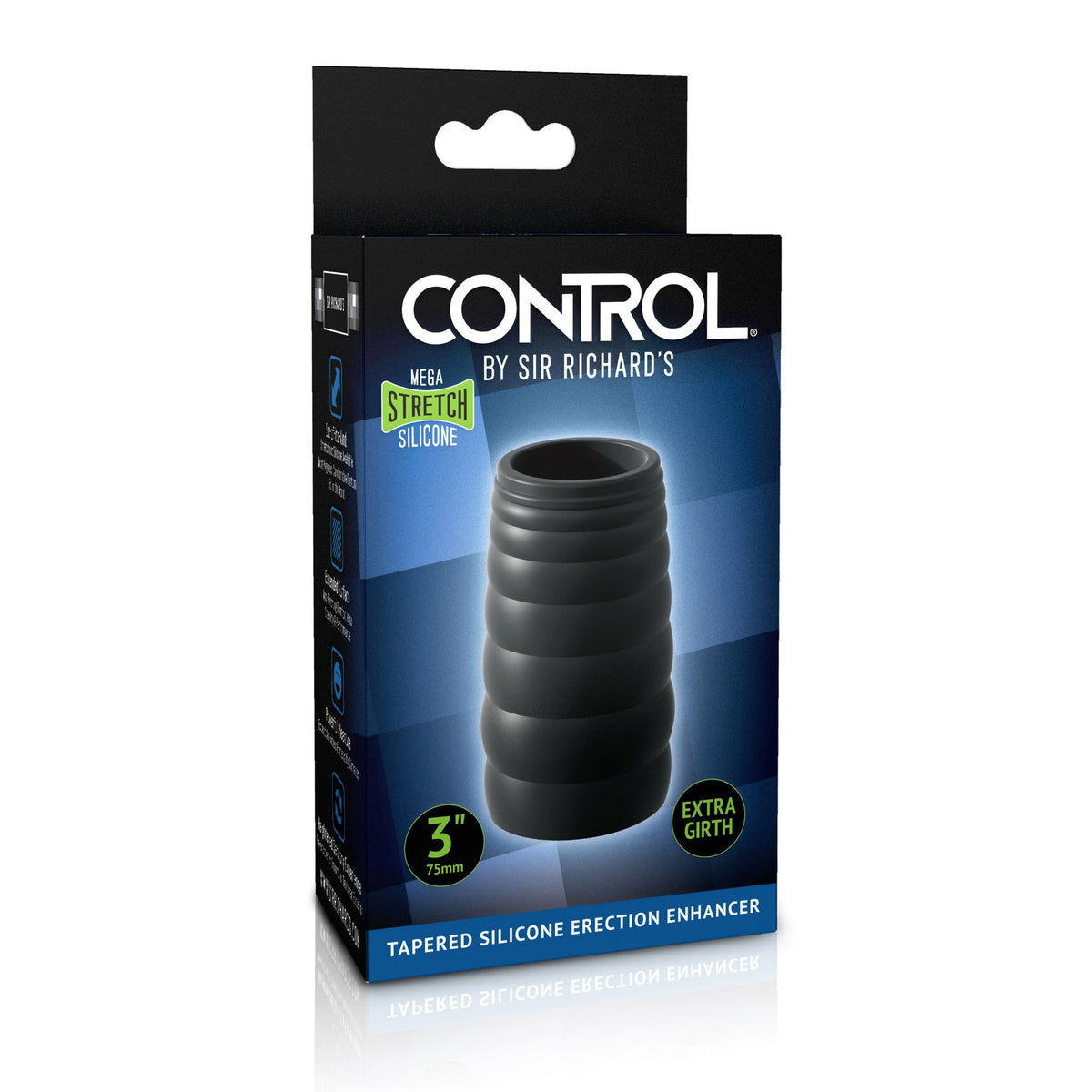 Sir Richards - Control Tapered Silicone Erection Enhancer (Black) Cock Sleeves (Non Vibration) 319986593 CherryAffairs