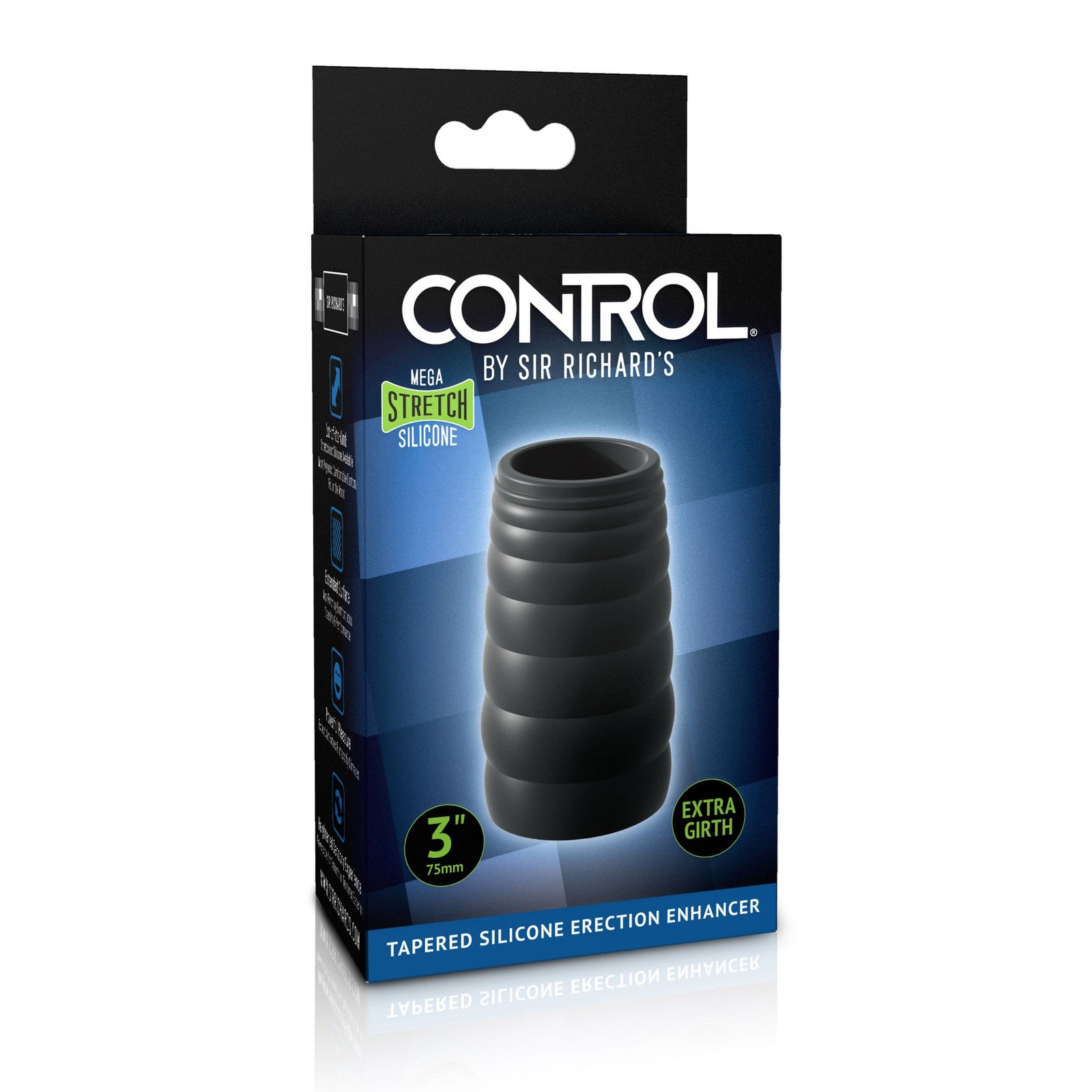 Sir Richards - Control Tapered Silicone Erection Enhancer (Black) Cock Sleeves (Non Vibration) 319986593 CherryAffairs