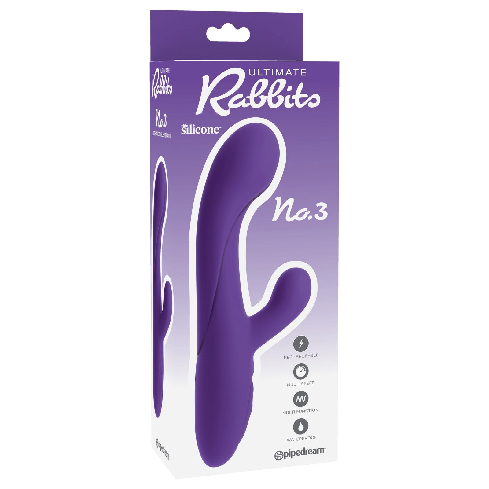 Pipedream - Ultimate Rabbits No. 3 Rabbit Vibrator (Purple) Rabbit Dildo (Vibration) Rechargeable 319981817 CherryAffairs