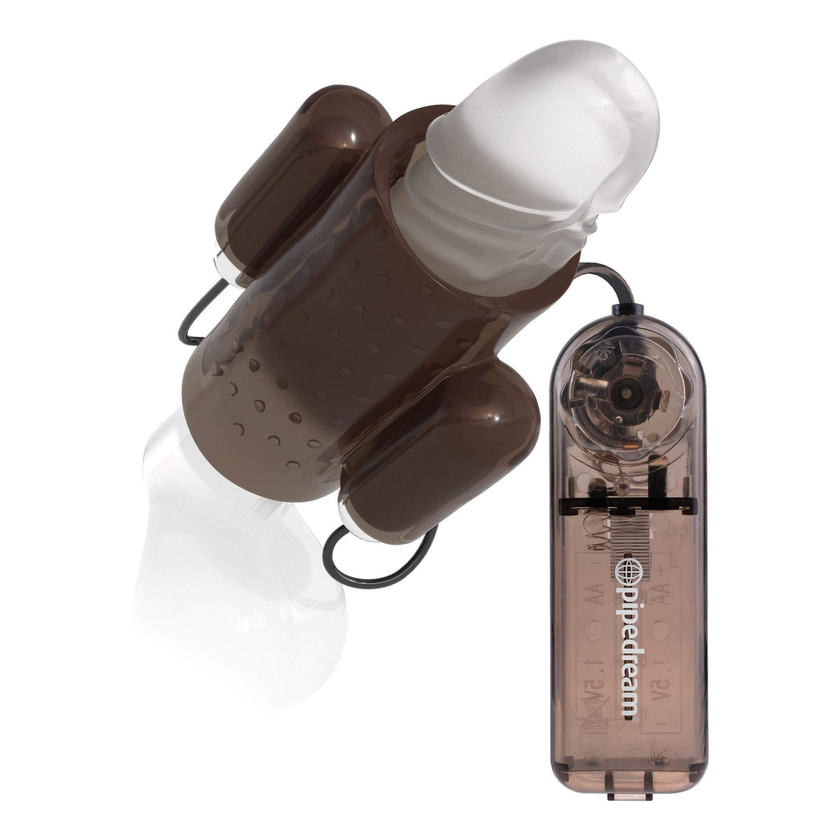 Pipedream - Classix Dual Vibrating Penis Sleeve (Grey) Remote Control Cock Sleeves (Vibration) Non Rechargeable 603912757811 CherryAffairs