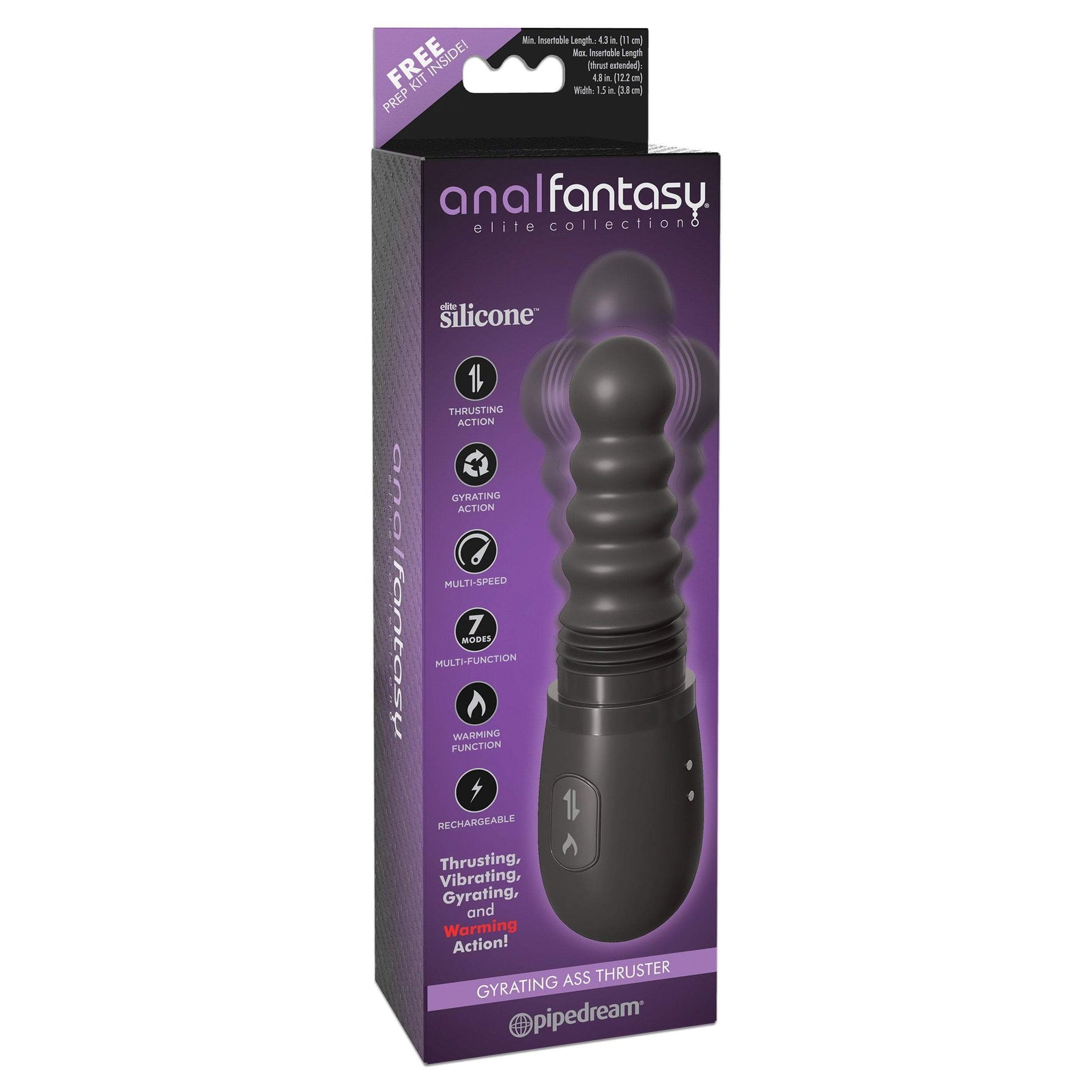 Pipedream - Anal Fantasy Elite Collection Gyrating Ass Thruster (Black) Anal Beads (Vibration) Rechargeable