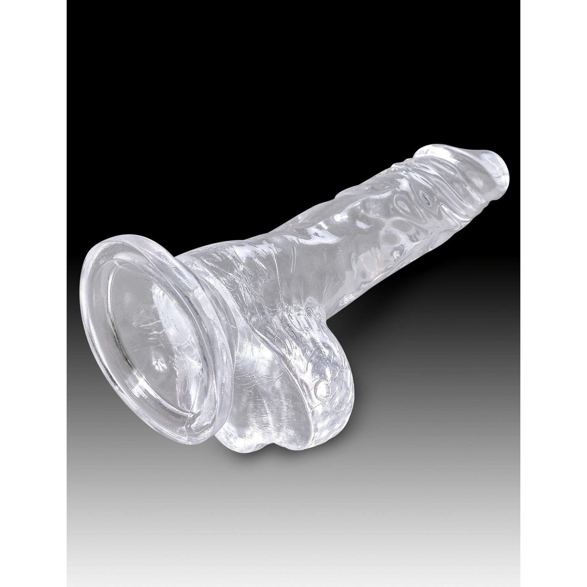 Pipedream - King Cock Clear Cock with Balls 4" (Clear) Realistic Dildo with suction cup (Non Vibration) 603912758801 CherryAffairs