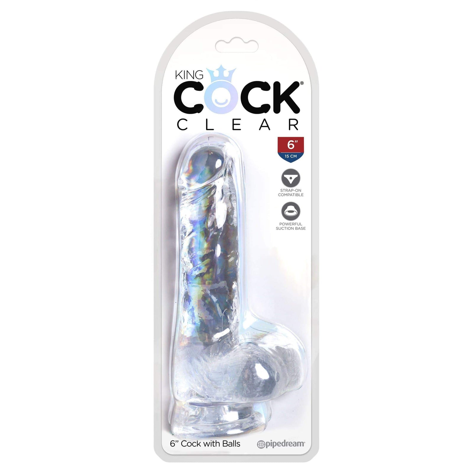 Pipedream - King Cock Clear Cock with Balls 6" (Clear) Realistic Dildo with suction cup (Non Vibration) 603912758825 CherryAffairs