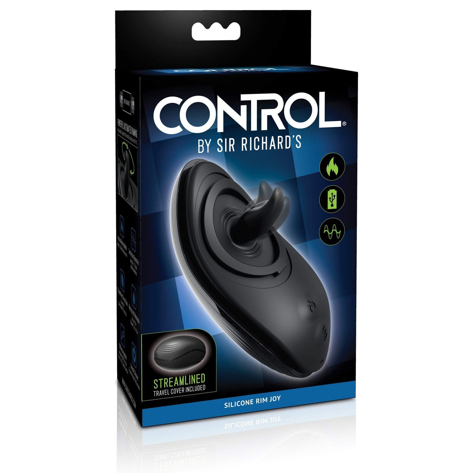 Sir Richards - Control Silicone Rim Joy Prostate Massager (Black) Prostate Massager (Vibration) Rechargeable 324160780 CherryAffairs