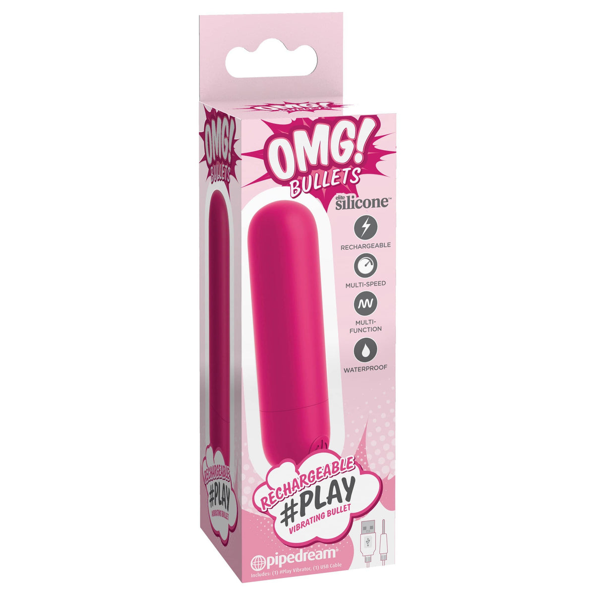Pipedream - OMG Bullets #Play Rechargeable Bullet Vibrator (Fuschia) Bullet (Vibration) Rechargeable 319767185 CherryAffairs