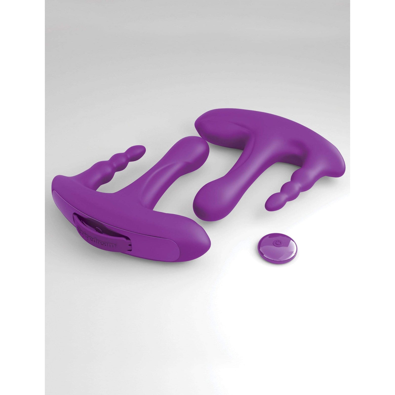 Pipedream - 3Some Myself and Us Rock N Ride Silicone Vibrator (Purple) Couple's Massager (Vibration) Rechargeable 603912761788 CherryAffairs