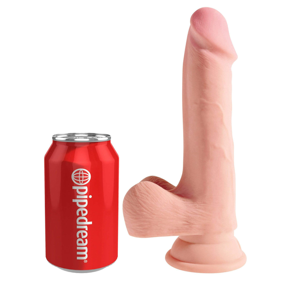 Pipedream - King Cock Plus Triple Density Cock with Balls 7.5" (Beige) Realistic Dildo with suction cup (Non Vibration) 319766959 CherryAffairs