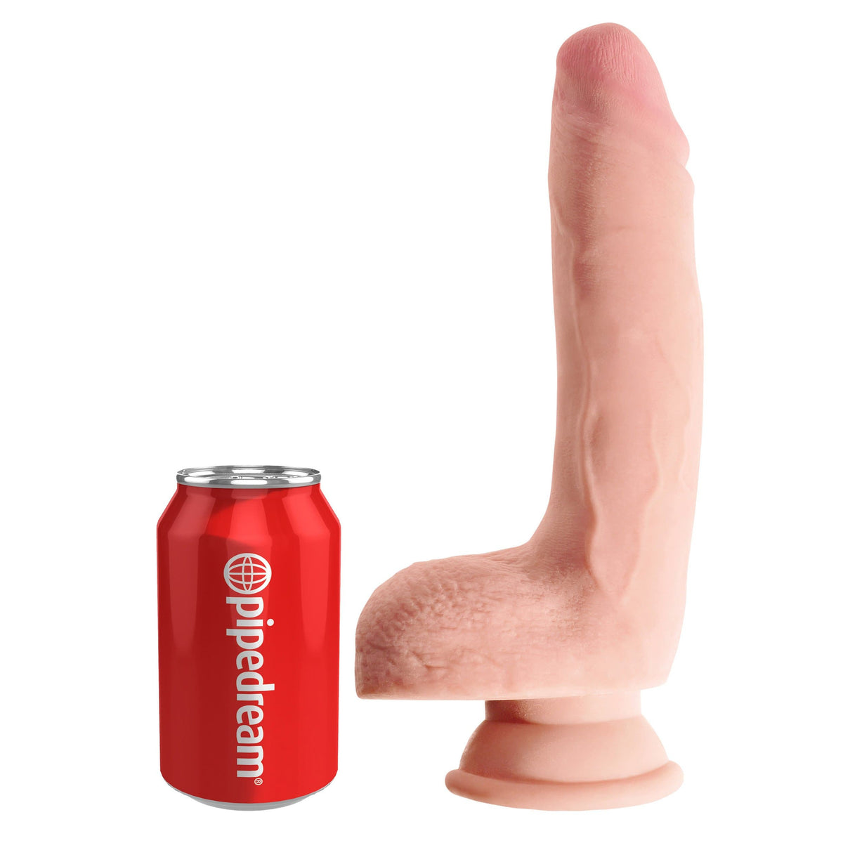 Pipedream - King Cock Plus Triple Density Cock with Balls 9" (Beige) Realistic Dildo with suction cup (Non Vibration) 319766934 CherryAffairs
