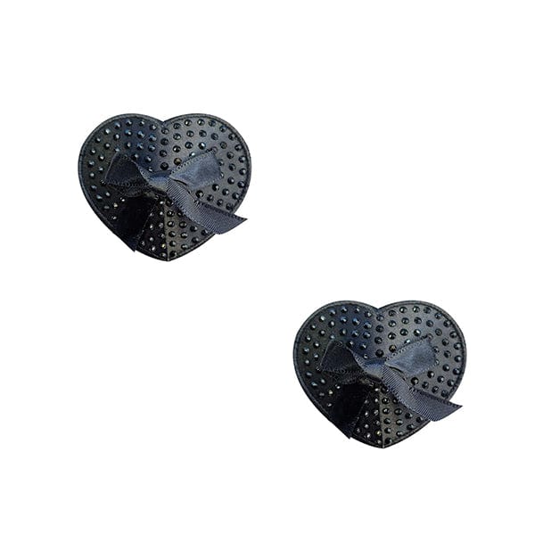 Neva Nude - Wicked Saintz Heart Pasties Nipple Covers O/S (Black) Nipple Covers 614608261406 CherryAffairs