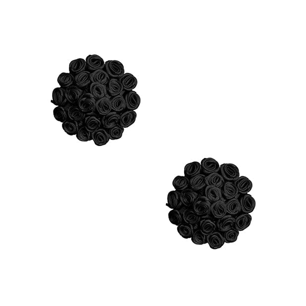 Neva Nude - Burlesque Nightfall Roses Reusable Silicone Pasties Nipple Covers O/S (Black) Nipple Covers 614608261451 CherryAffairs