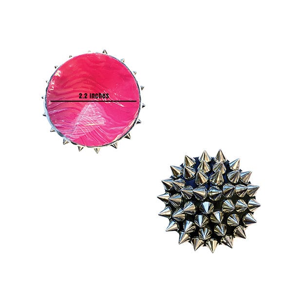 Neva Nude - Burlesque Bowser Spike Pleather Reusable Silicone Pasties Nipple Covers O/S (Silver/Black) Nipple Covers 614608261772 CherryAffairs