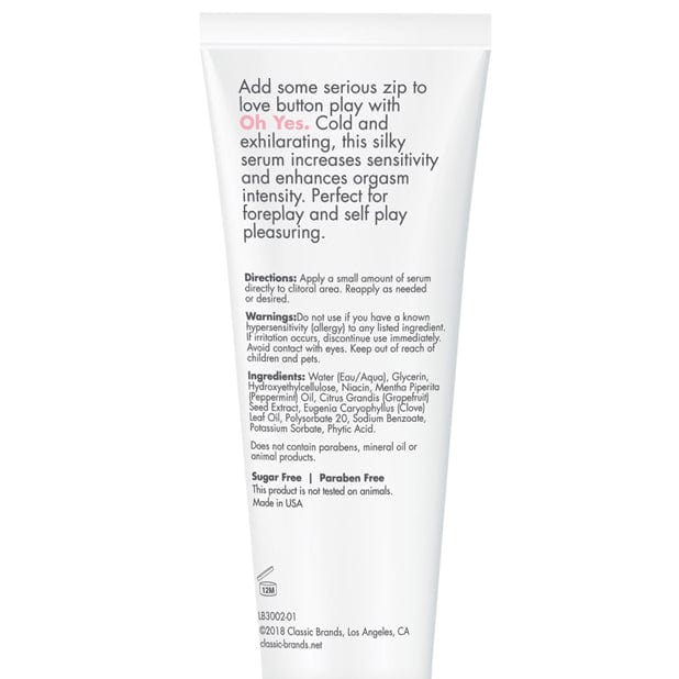 Classic Erotica - CGC Oh Yes Clitoral Cooling Stimulant Arousal Gel 1oz Arousal Gel 622631580 CherryAffairs