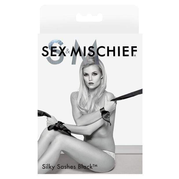 S&amp;M - Sex &amp; Mischief Silky Sash Restraints (Black) Hand/Leg Cuffs 646709326302 CherryAffairs