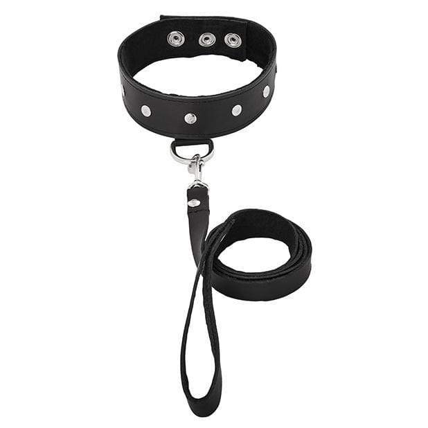 Sportsheets - Leather Leash and Collar (Black) Leash 646709432027 CherryAffairs