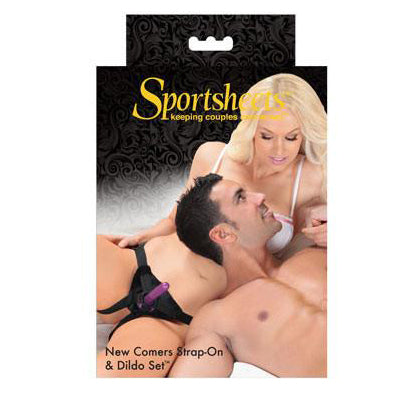 Sportsheets - New Comers Strap-on &amp; Dildo Set - SS1001 / Black - Strap On with Non hollow Dildo for Female (Non