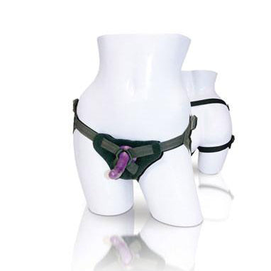 Sportsheets - New Comers Strap-on & Dildo Set - SS1001 / Black - Strap On with Non hollow Dildo for Female (Non