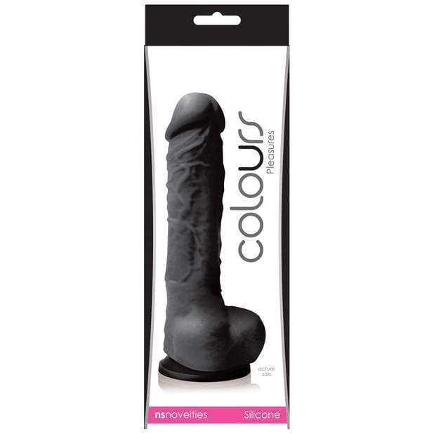 NS Novelties - Colours Pleasures Silicone Dildo w/Suction Cup 5" (Black) Non Realistic Dildo with suction cup (Non Vibration)