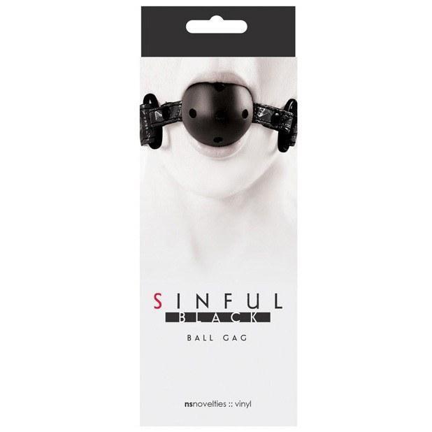 NS Novelties - Sinful Ball Gag (Black) Ball Gag - CherryAffairs Singapore