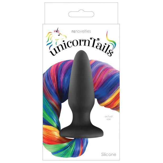 NS Novelties - Unicorn Tails Silicone Butt Plug (Black/Rainbow) Anal Plug (Non Vibration) Singapore