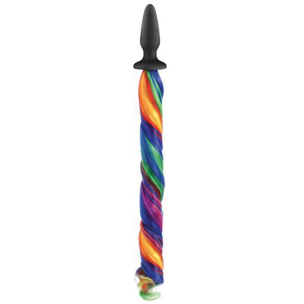 NS Novelties - Unicorn Tails Silicone Butt Plug (Black/Rainbow) Anal Plug (Non Vibration) Singapore