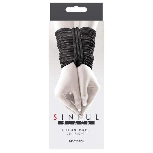 NS Novelties - BDSM Sinful Nylon Rope 25ft (Black) Rope