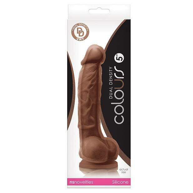 NS Novelties - Colours Dual Density Realistic Dildo 5" (Brown) Realistic Dildo with suction cup (Non Vibration) 657447101632 CherryAffairs