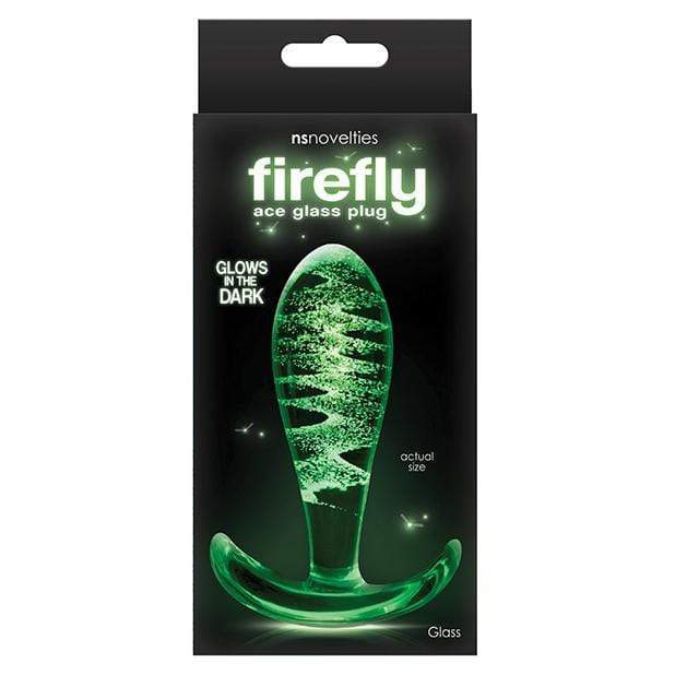 NS Novelties - FireFly Glow In The Dark Glass Anal Plug Ace (Clear) Glass Anal Plug (Non Vibration) 657447101694 CherryAffairs