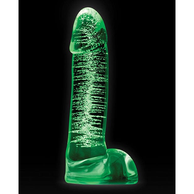 NS Novelties - Firefly Glow in the Dark Smooth Glass Ballsey Dildo 4" (Clear) Glass Dildo (Non Vibration) 622854480 CherryAffairs