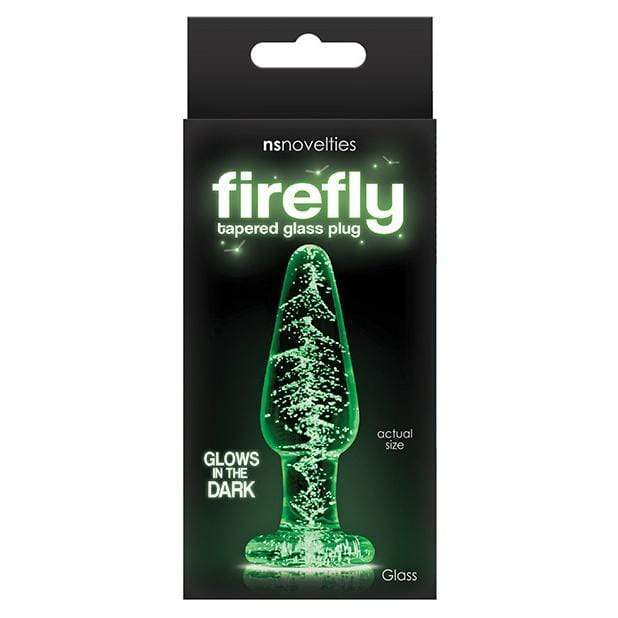 NS Novelties - Firefly Glow In The Dark Glass Tapered Anal Plug Small (Clear) Glass Anal Plug (Non Vibration) 657447101786 CherryAffairs