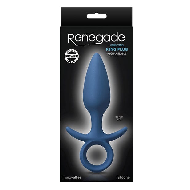NS Novelties - Renegade Vibrating King Silicone Anal Plug Medium (Blue) Anal Plug (Vibration) Rechargeable 657447102691 CherryAffairs