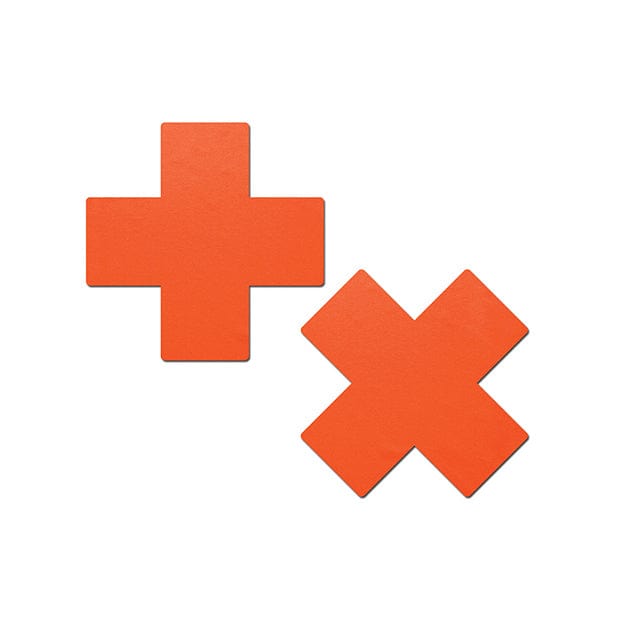 Pastease - Basic Plus X Black Light Reactive Pasties Nipple Covers O/S (Neon Orange) Nipple Covers 694536303683 CherryAffairs