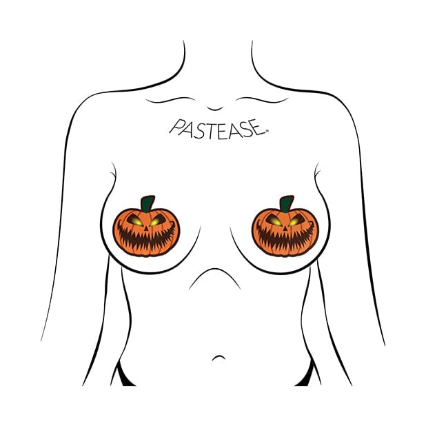 Pastease - Premium Halloween Scary Pumpkin Pasties Nipple Covers O/S (Orange) Nipple Covers 694536305762 CherryAffairs