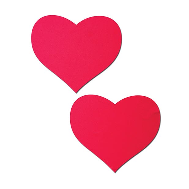 Pastease - Basic Heart Black Light Reactive Pasties Nipple Covers O/S (Neon Red) Nipple Covers 694536307216 CherryAffairs