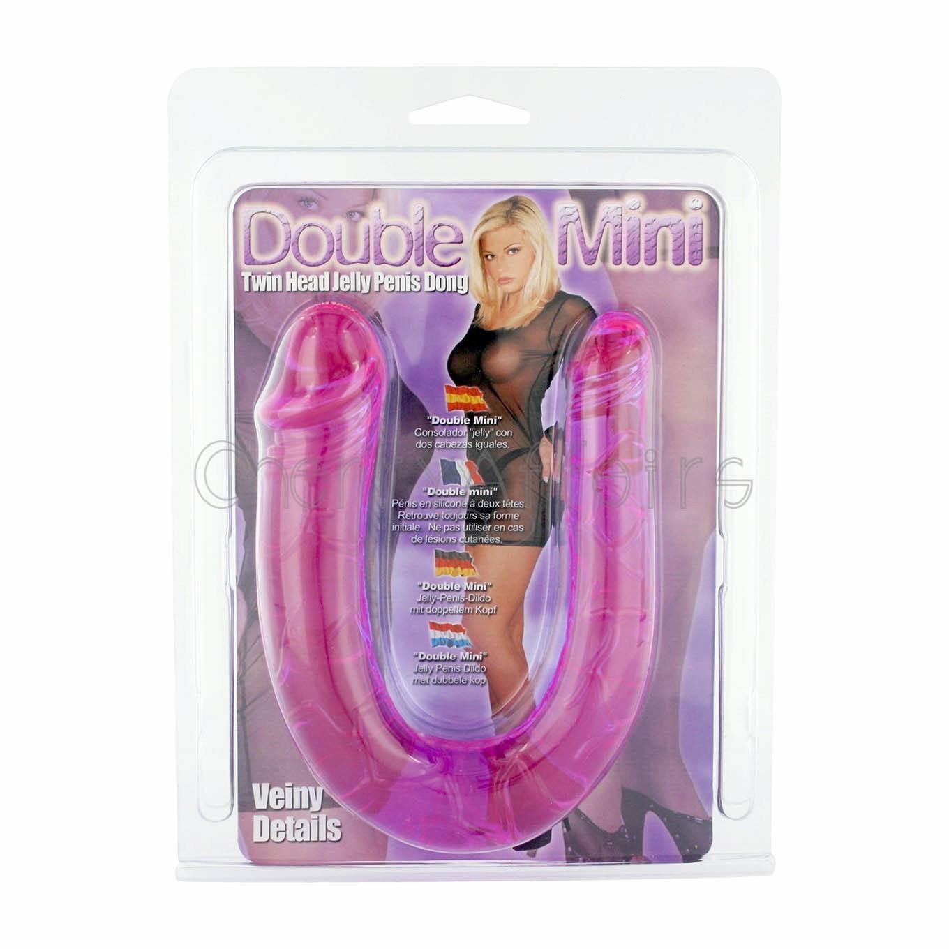 Seven Creations - Double Mini Twin Head Jelly Dong (Lavender) Double Dildo (Non Vibration) - CherryAffairs Singapore