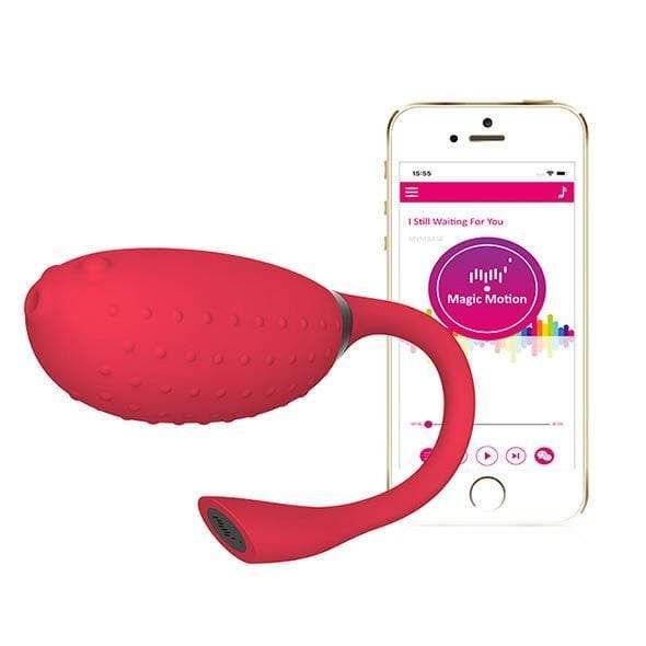 Magic Motion - Fugu App Controlled Egg Vibrator (Red) Wireless Remote Control Egg (Vibration) Rechargeable