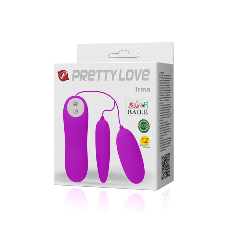 Pretty Love - Irma Remote Control Egg Massager Vibrator (Purple) - Purple - Wired Remote Control Egg (Vibration) Non