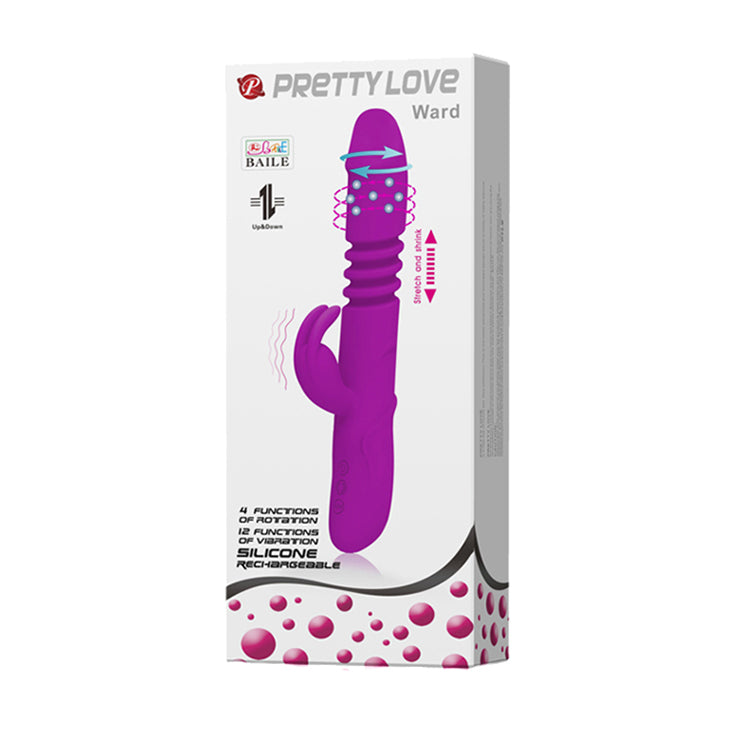 Pretty Love - Ward Rotating Thursting Rabbit Vibrator (Purple) - Purple - Rabbit Dildo (Vibration) Rechargeable