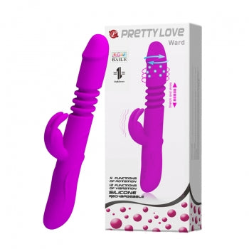 Pretty Love - Ward Rotating Thursting Rabbit Vibrator (Purple) - Purple - Rabbit Dildo (Vibration) Rechargeable
