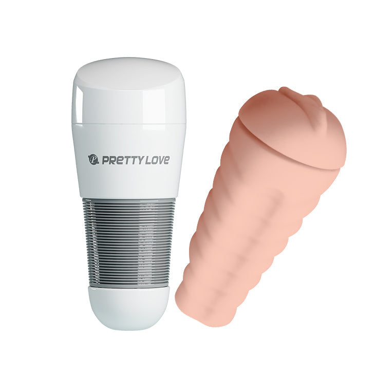 Pretty Love - Kitty Stroker Masturbator (Beige) - Beige - Masturbator Vagina (Non Vibration)