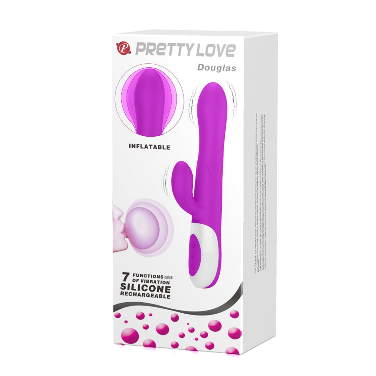 Pretty Love - Douglas Inflatable Rabbit Vibrator (Purple) - Purple - Rabbit Dildo (Vibration) Rechargeable