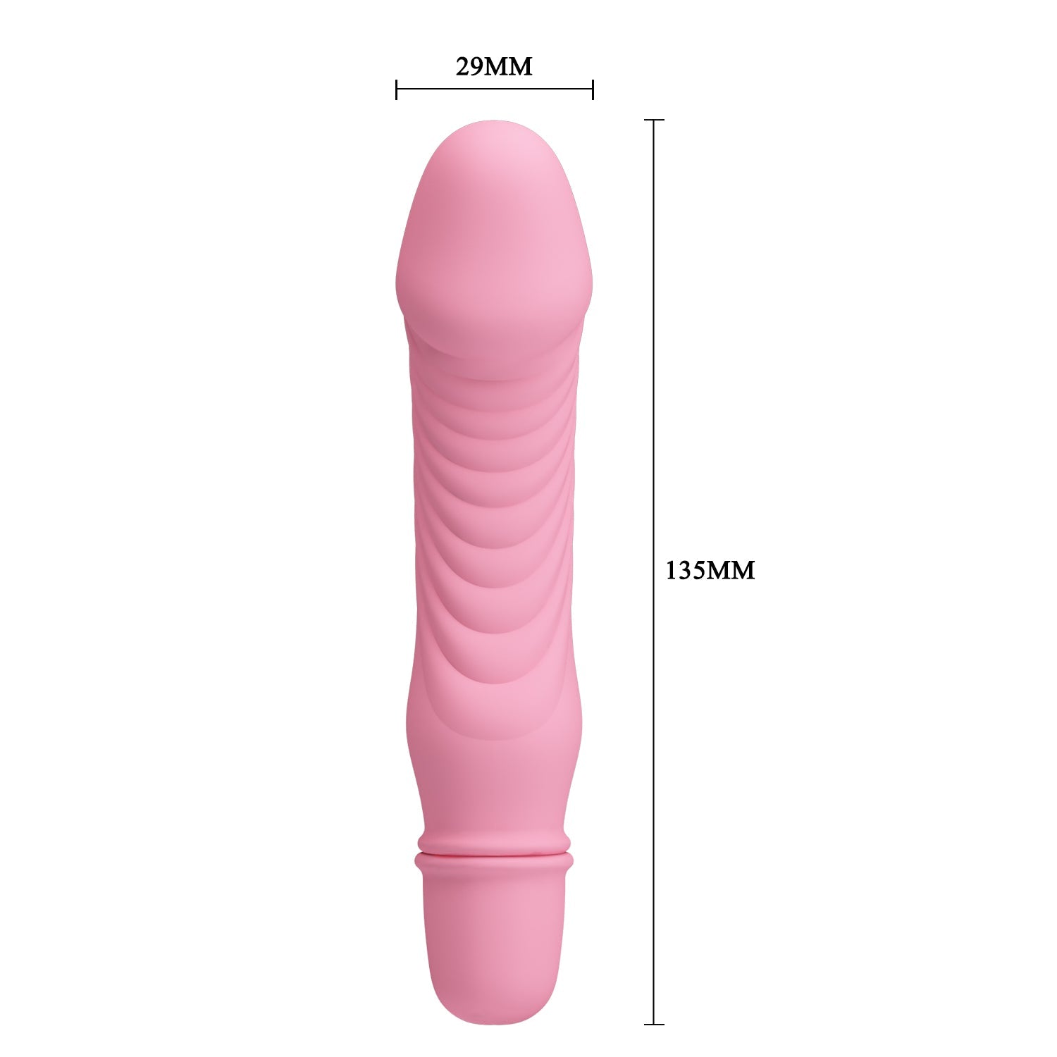 Pretty Love - Stev Vibrating Realistic Dildo (Pink) - Pink - Realistic Dildo w/o suction cup (Vibration) Non
