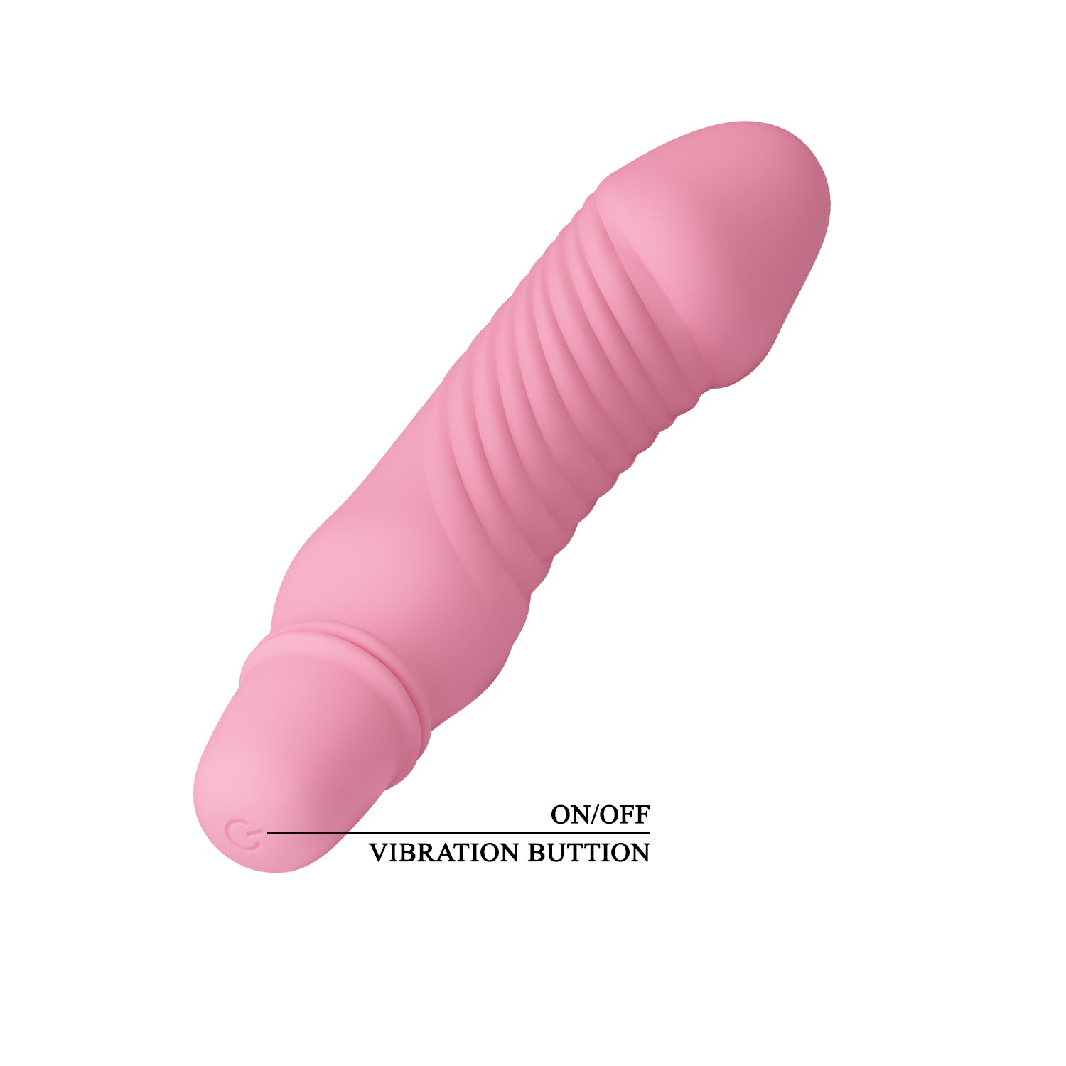 Pretty Love - Stev Vibrating Realistic Dildo (Pink) - Pink - Realistic Dildo w/o suction cup (Vibration) Non
