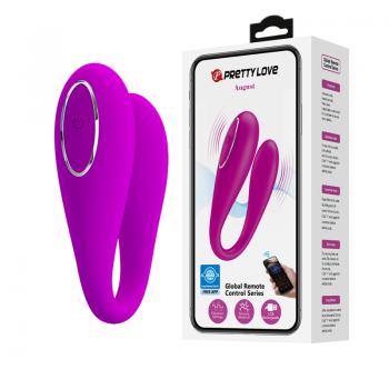 Pretty Love - August App-Controlled Couple’s Massager (Pink) - Pink - Couple’s Massager (Vibration) Rechargeable