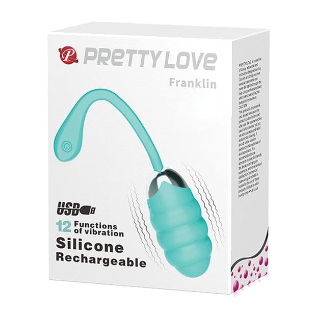 Pretty Love - Franklin Silicone Remote Egg Vibrator (Turquoise) Wireless Remote Control Egg (Vibration) Rechargeable 6959532323153 CherryAffairs