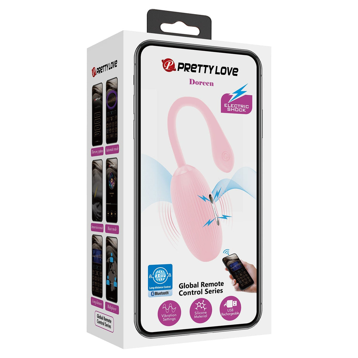 Pretty Love - Doreen App-Controlled Egg Massager Vibrator (Pink) - Pink - Wireless Remote Control Egg (Vibration)