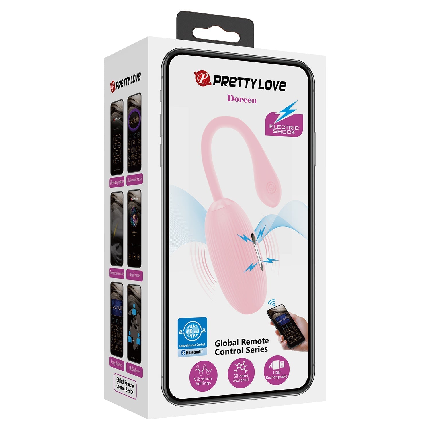 Pretty Love - Doreen App-Controlled Egg Massager Vibrator (Pink) - Pink - Wireless Remote Control Egg (Vibration)